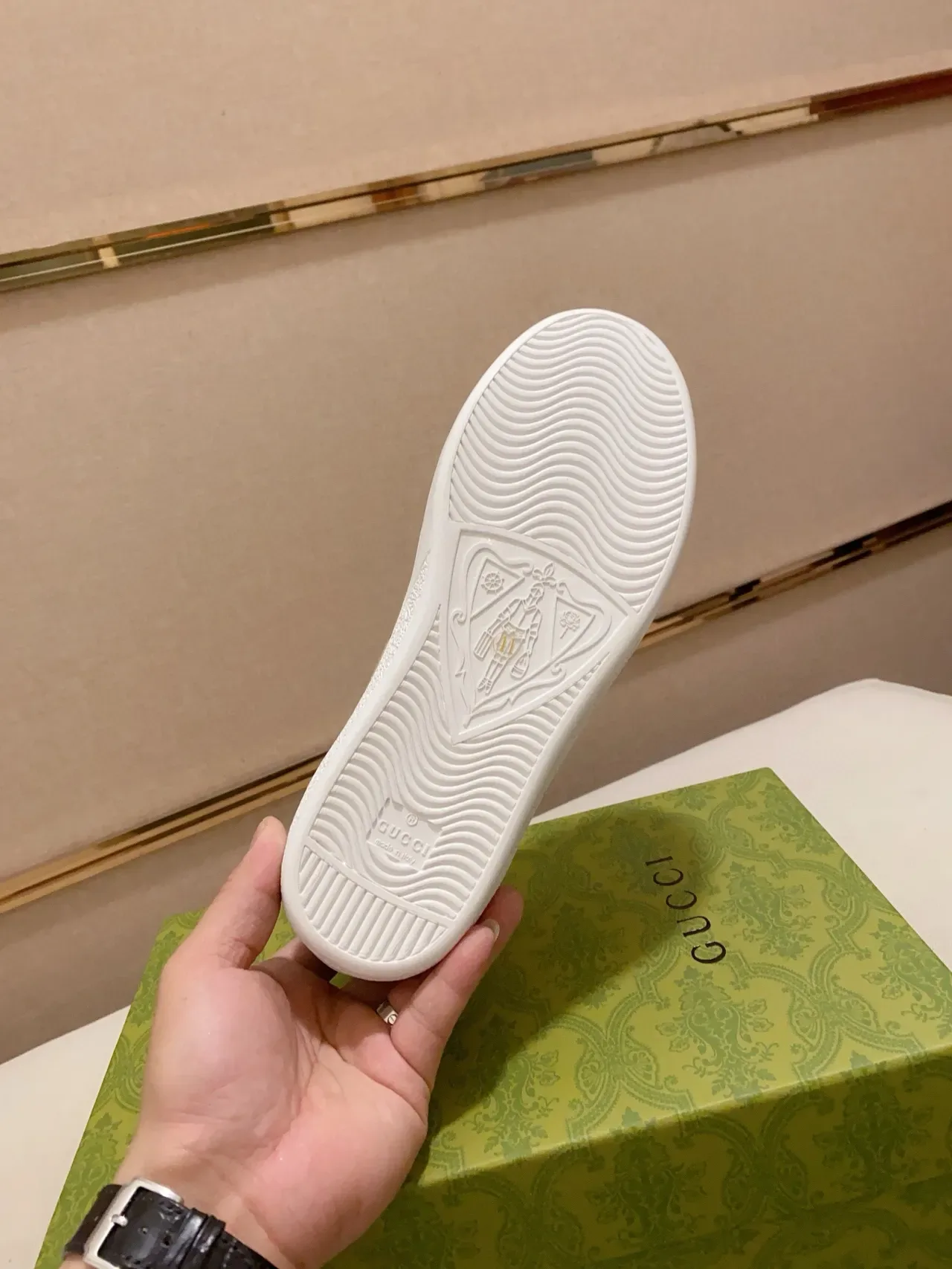 Gucci Beige Marron Monogram Toile Cuir Superpositions Sneakers Lifestyle 2