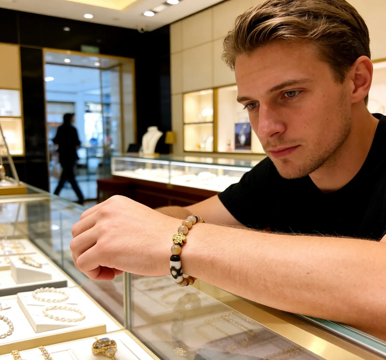 Gucci Beige Gold Beaded Hardware Bracelet 5