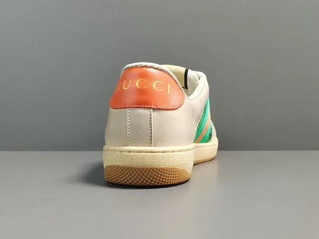 Gucci Beige Vert Baskets Lifestyle Basses en Toile Monogrammées 14
