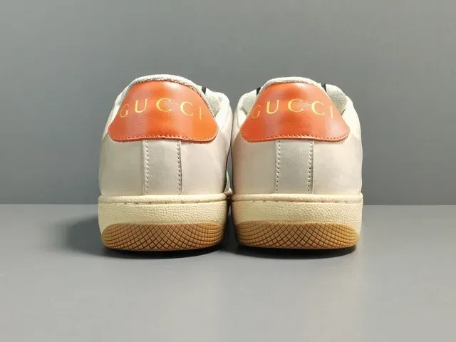 Gucci Beige Vert Baskets Lifestyle Basses en Toile Monogrammées 18