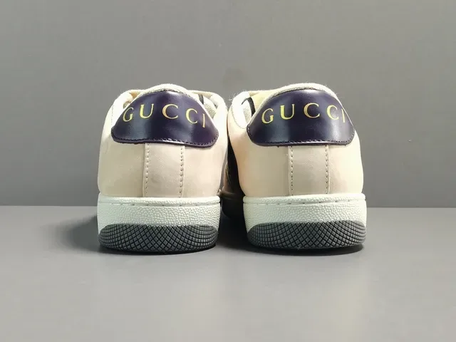Gucci Beige Purple GG Monogram Canvas Red-Green Web Stripe Lifestyle Sneakers 5