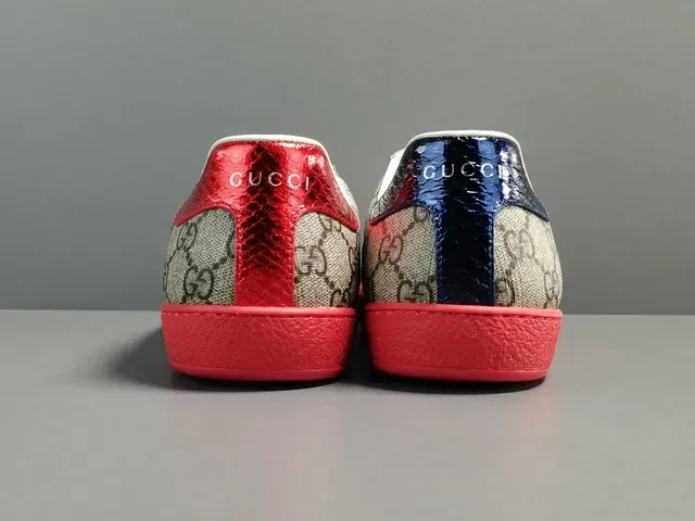 Gucci Beige Red GG Supreme Canvas Web Stripe Detail Lifestyle Sneakers 15