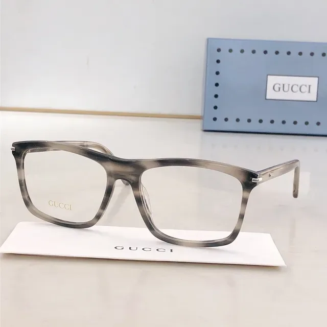 Gucci Black Gold Rectangular Full-Rim Acetate Frame Optical Glasses 7