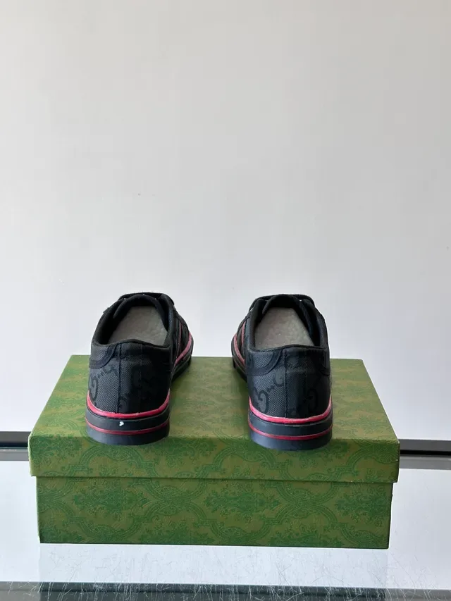 Gucci Black Red Canvas Upper Interlocking G Monogram Lifestyle Sneakers 3