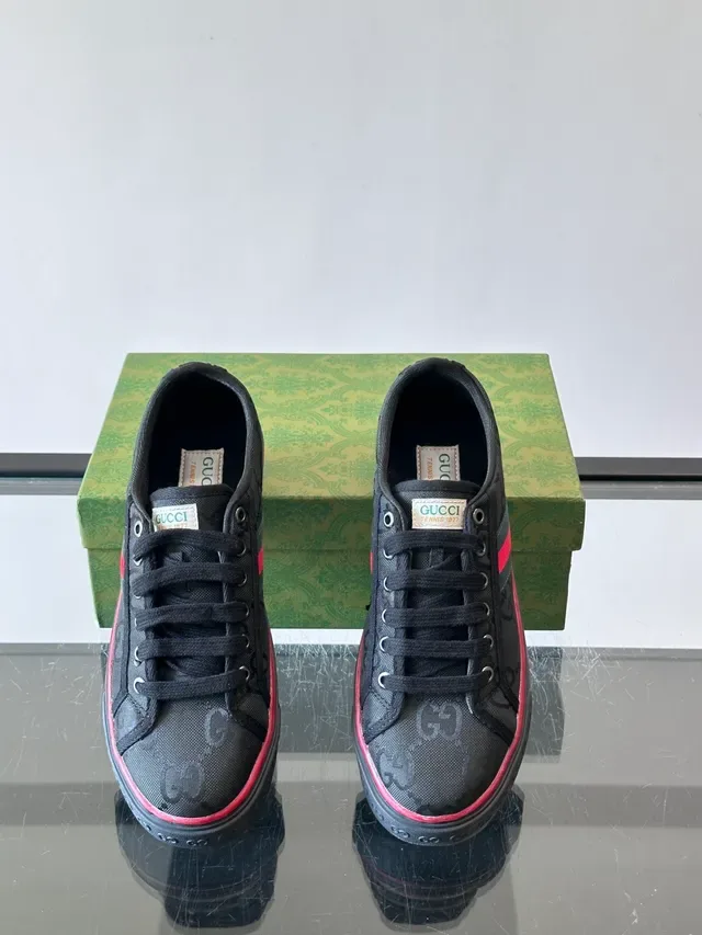Gucci Black Red Canvas Upper Interlocking G Monogram Lifestyle Sneakers 4