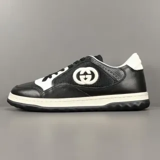 Gucci Black White Low-Top Mesh-and-Leather Upper Lifestyle Sneakers