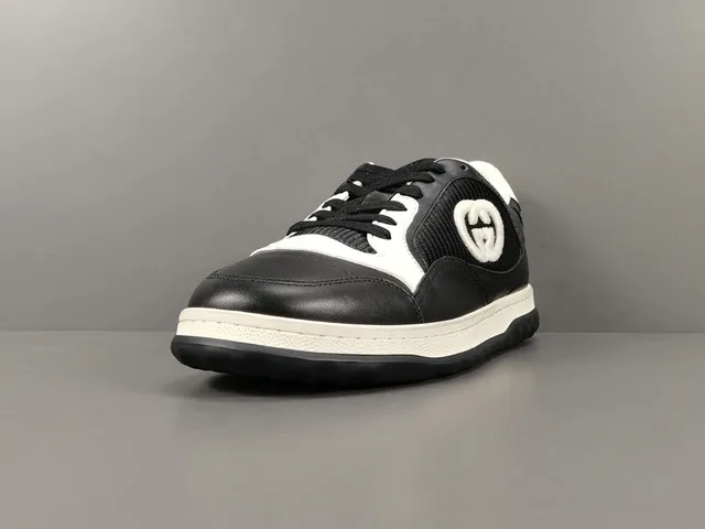 Gucci Black White Low-Top Mesh-and-Leather Upper Lifestyle Sneakers 15