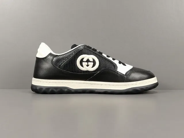 Gucci Black White Low-Top Mesh-and-Leather Upper Lifestyle Sneakers 18