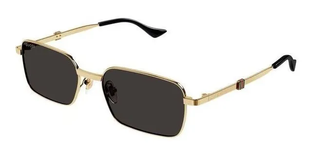 Gucci Brown Silver Rectangular Lens Thin Metal Frame Sunglasses 2