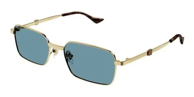 Gucci Brown Silver Rectangular Lens Thin Metal Frame Sunglasses 4