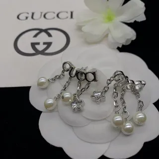 Gucci Dangling Pearl and Star Charm Earrings