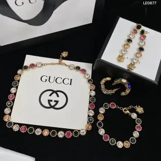 Gucci Dionysus Multicolor Gold Multicolored Crystal Pavé Metal Necklace