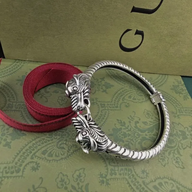 Gucci Dionysus Silver Dragon Head Terminals Twisted Rope Band Bracelet 5