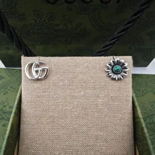 Gucci Double G and Floral Daisy Turquoise Stud Earrings