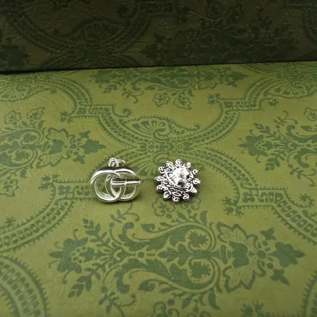 Gucci Double G and Floral Daisy Turquoise Stud Earrings 3