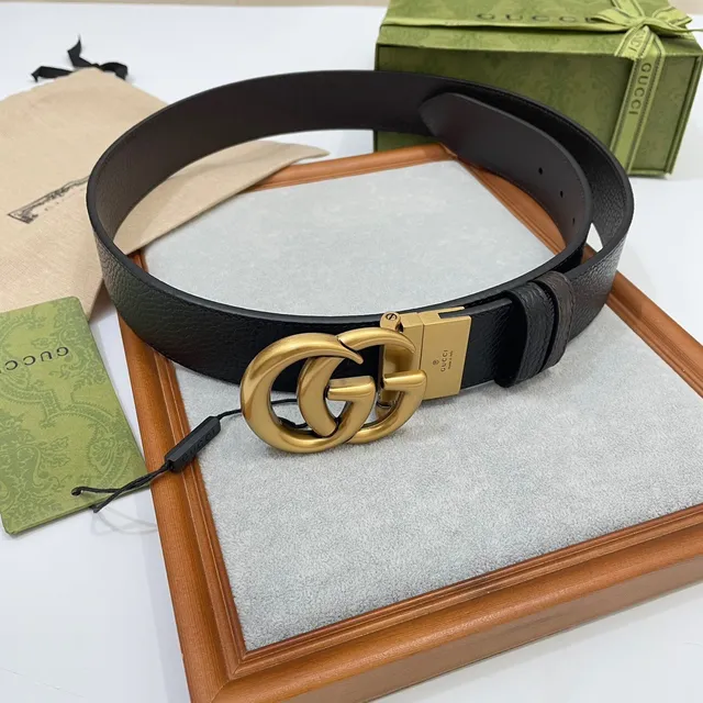 Gucci Double G Buckle Black Pebbled Leather Belt 4