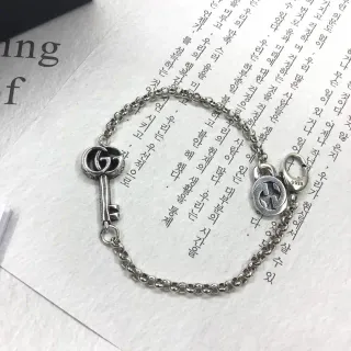 Gucci Double G Key Charm Silver Chain Bracelet