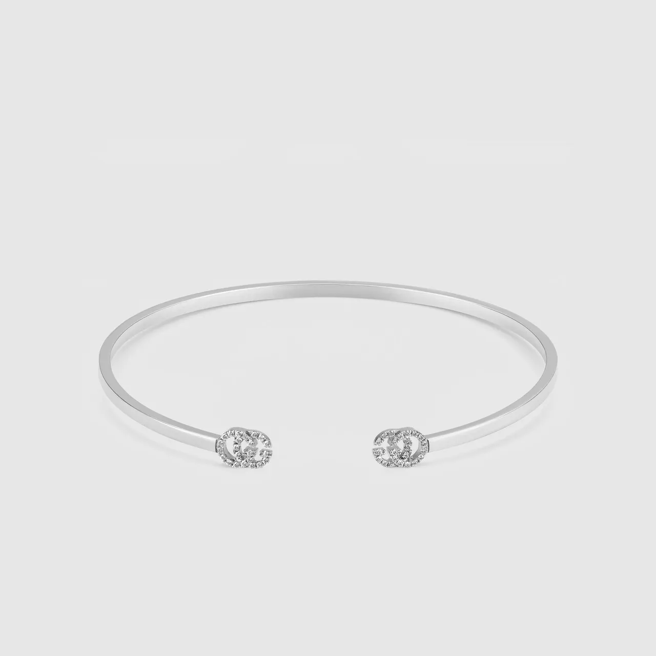 Gucci Double G Pavé Crystal Pulseira de pulso de tom dourado aberta 6