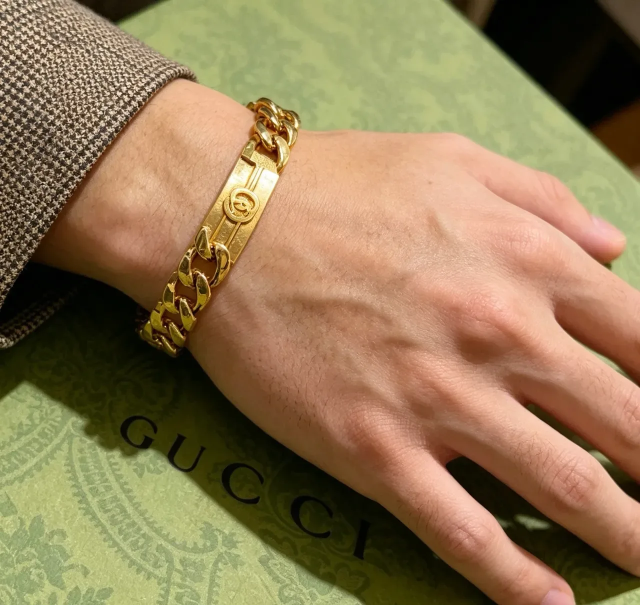 Gucci G-Link Gold-Tone Interlocking G Logo Bracelet 3