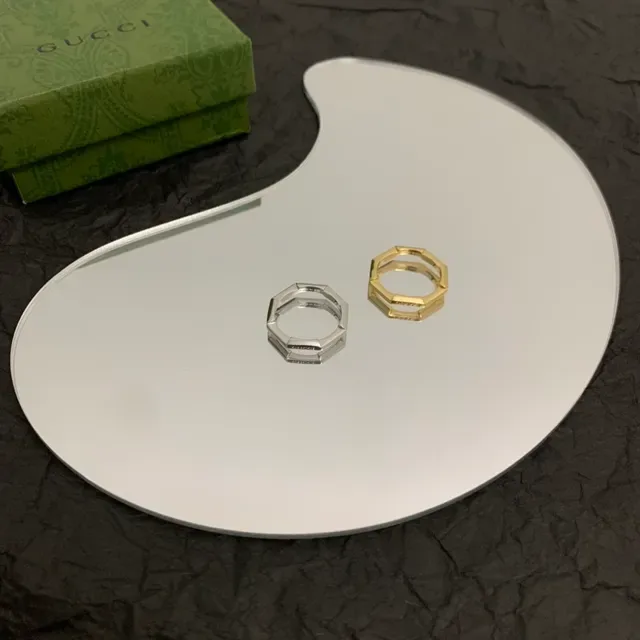Gucci Geometric Faceted Gold Ring 3