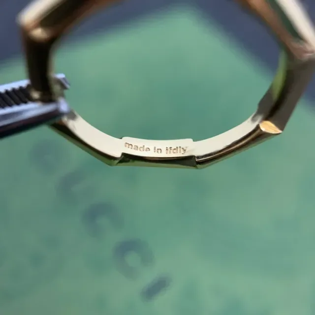 Gucci Geometric Faceted Gold Ring 4