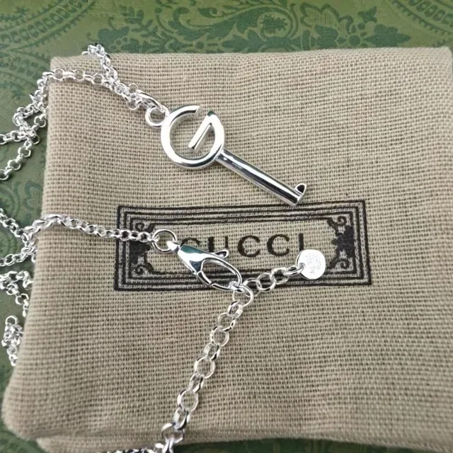 Gucci GG Key Double G Motif Silver-Tone and Black Enamel Earrings 3