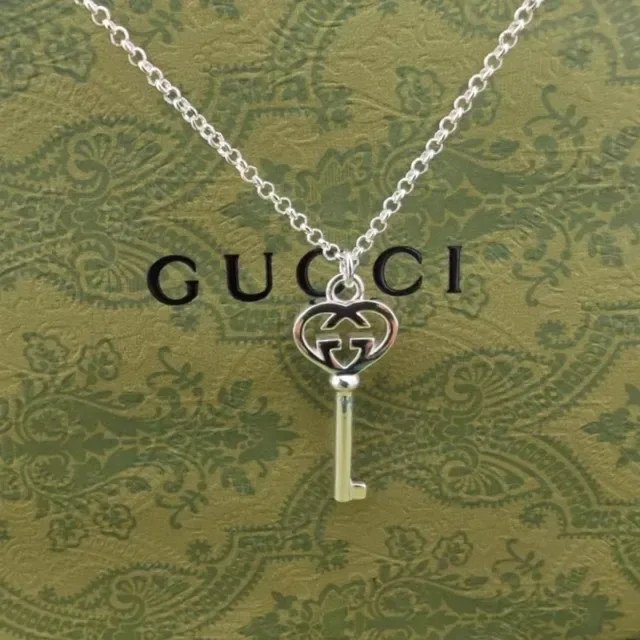 Gucci GG Key Double G Motif Silver-Tone and Black Enamel Earrings 6