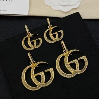 Gucci GG Marmont Baguette-Pavé Double G Pendant Earrings