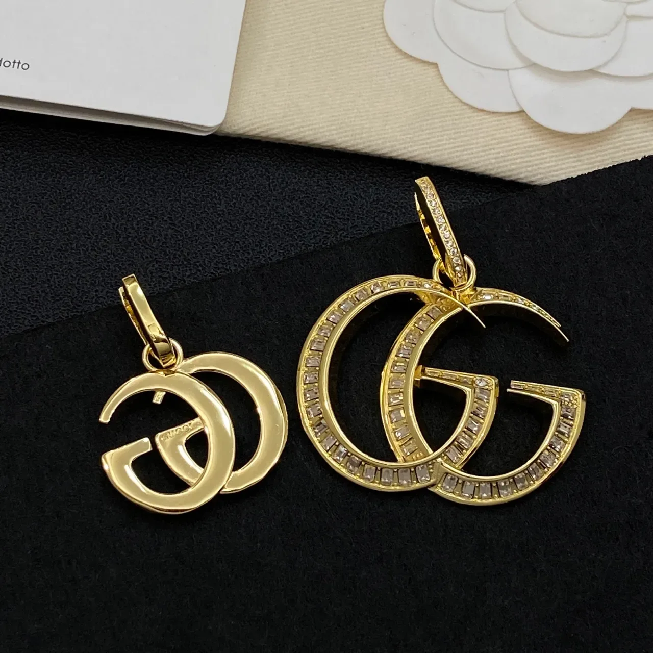 Gucci GG Marmont Baguette-Pavé Double G Pendant Earrings 6