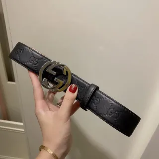 Gucci GG Marmont Black Leather Belt