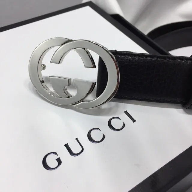 Gucci GG Marmont Black Pebbled Leather Belt 3