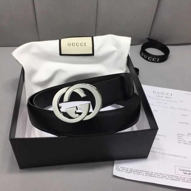 Gucci GG Marmont Black Pebbled Leather Belt 5