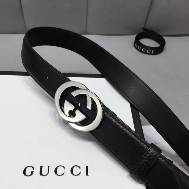 Gucci GG Marmont Black Pebbled Leather Belt 9