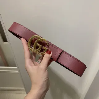 Gucci GG Marmont Burgundy Leather Belt