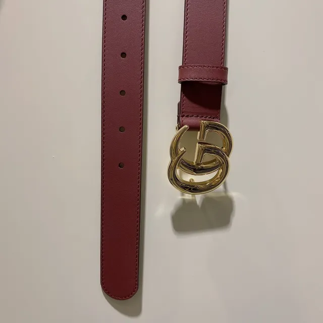 Gucci GG Marmont Burgundy Leather Belt 2