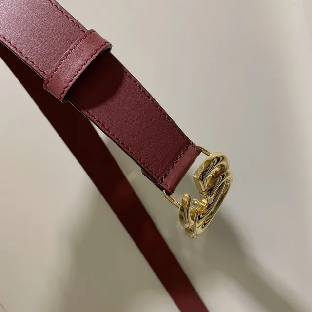 Gucci GG Marmont Burgundy Leather Belt 3