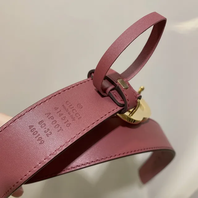 Gucci GG Marmont Burgundy Leather Belt 4