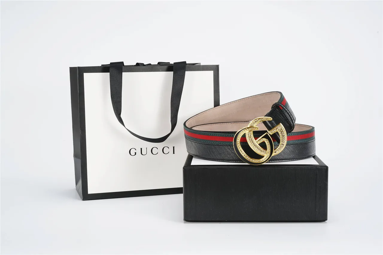 Gucci GG Marmont Crystal Interlocking G Black Leather Belt 4