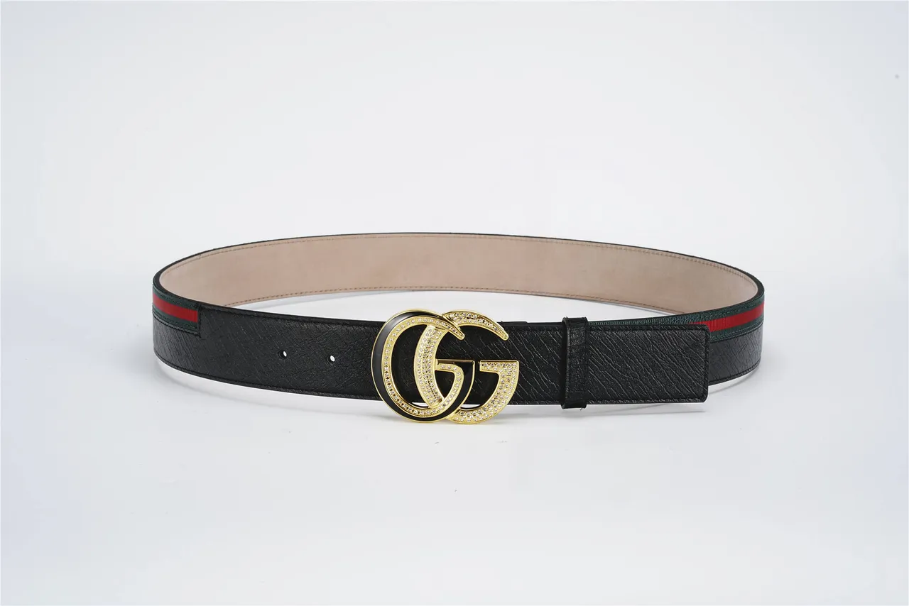 Gucci GG Marmont Crystal Interlocking G Black Leather Belt 9