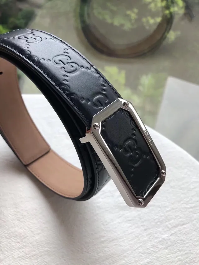 Gucci GG Marmont Embossed Black Leather Belt 5