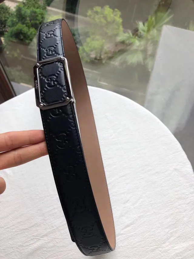 Gucci GG Marmont Embossed Black Leather Belt 6