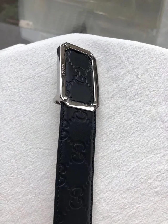 Gucci GG Marmont Embossed Black Leather Belt 7