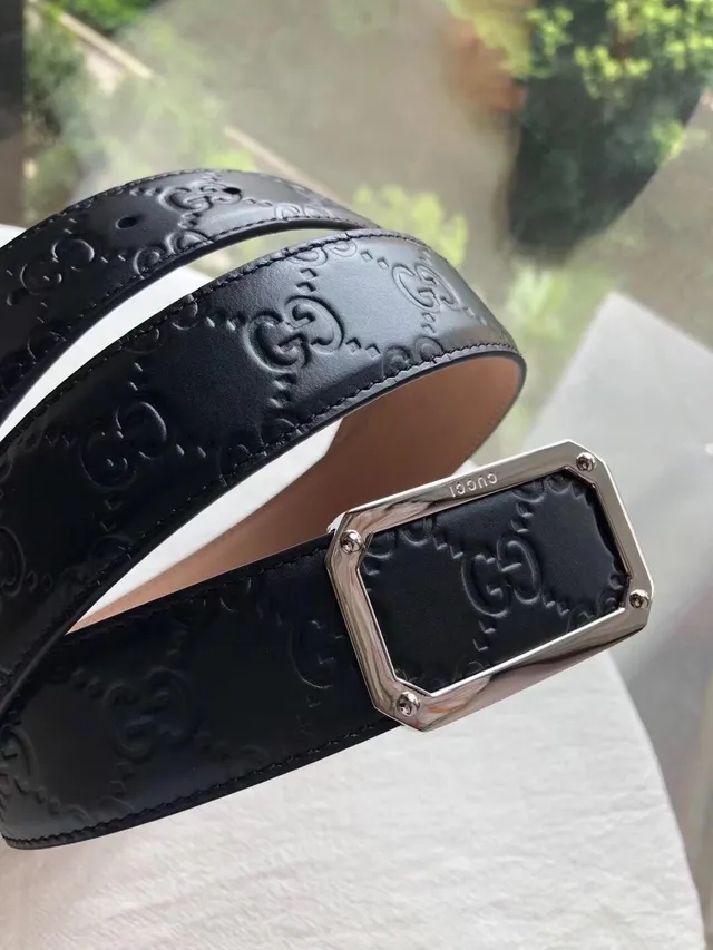 Gucci GG Marmont Embossed Black Leather Belt 8