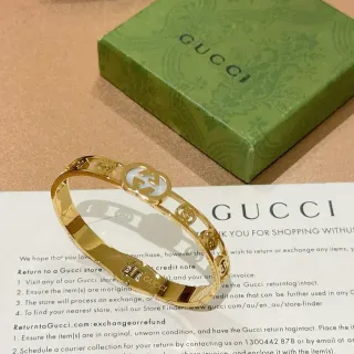 Gucci GG Marmont Pulsera Nácar Madre G Interconectado Dorada