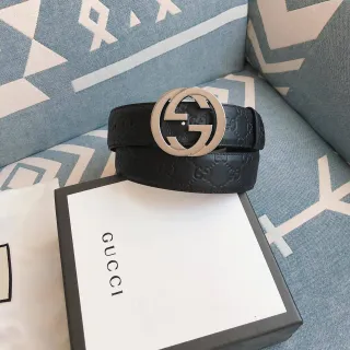 Gucci GG Marmont Interlocking G Buckle কালো চামড়ার বেল্ট