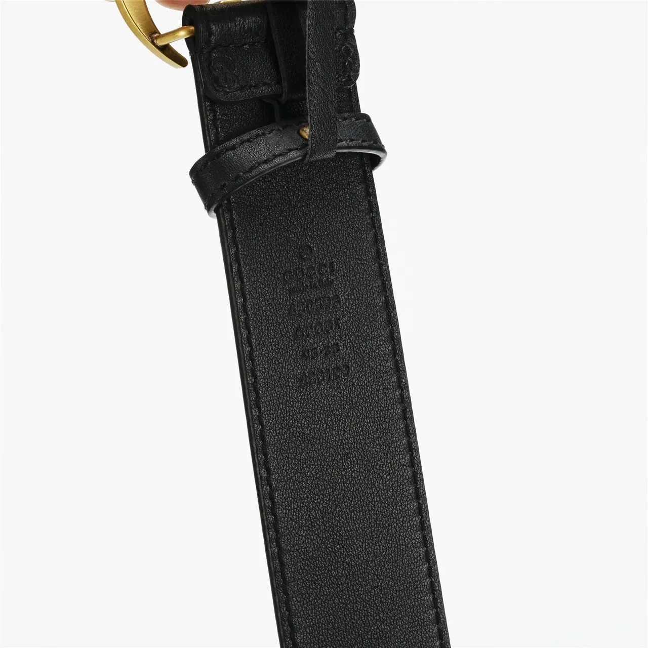 Gucci GG Marmont Interlocking G Buckle Black Leather Belt 7