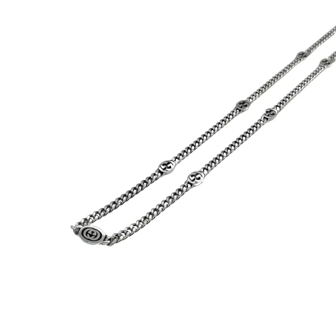 Gucci GG Marmont Interlocking GG Medallion Silver-Tone Necklace 8