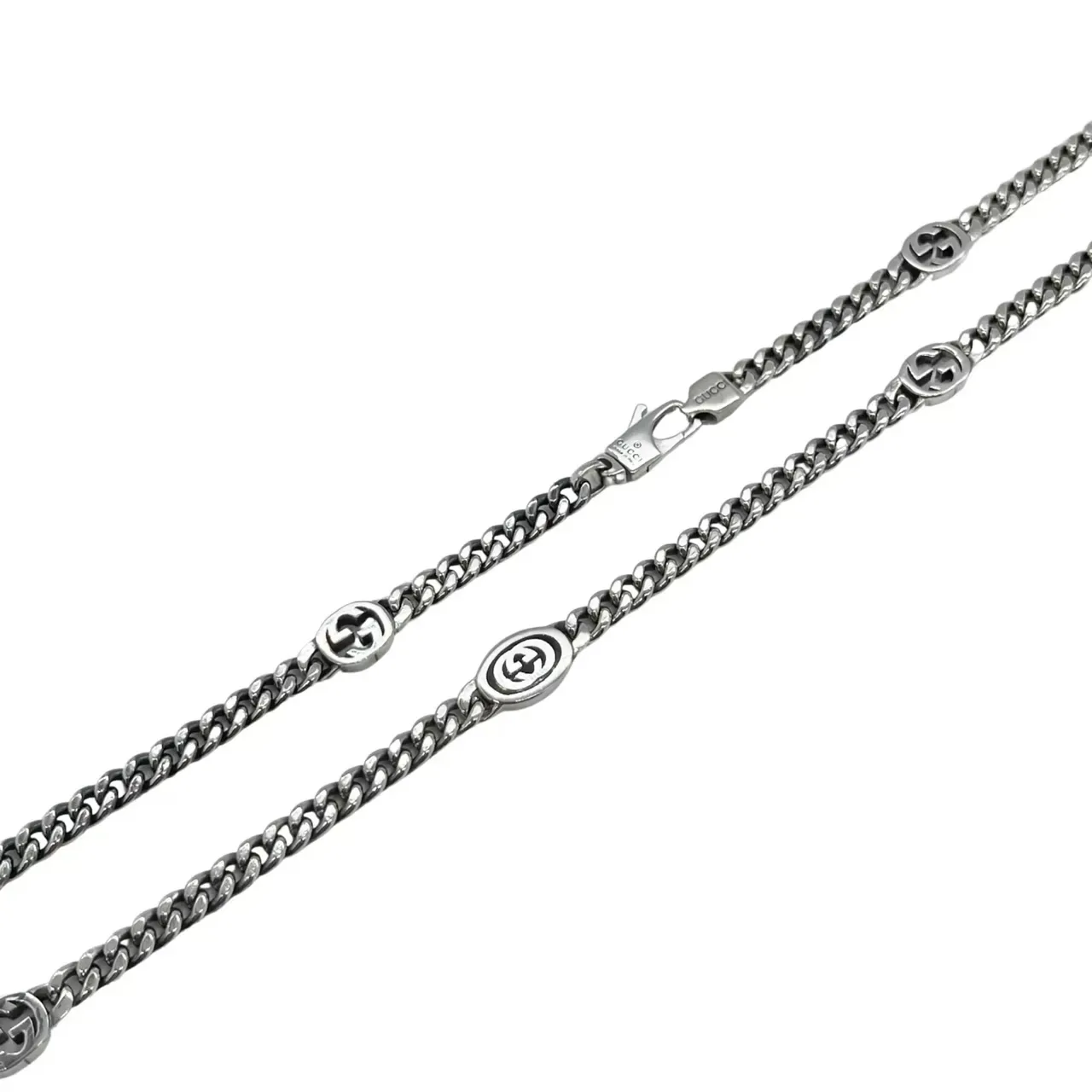 Gucci GG Marmont Interlocking GG Medallion Silver-Tone Necklace 9