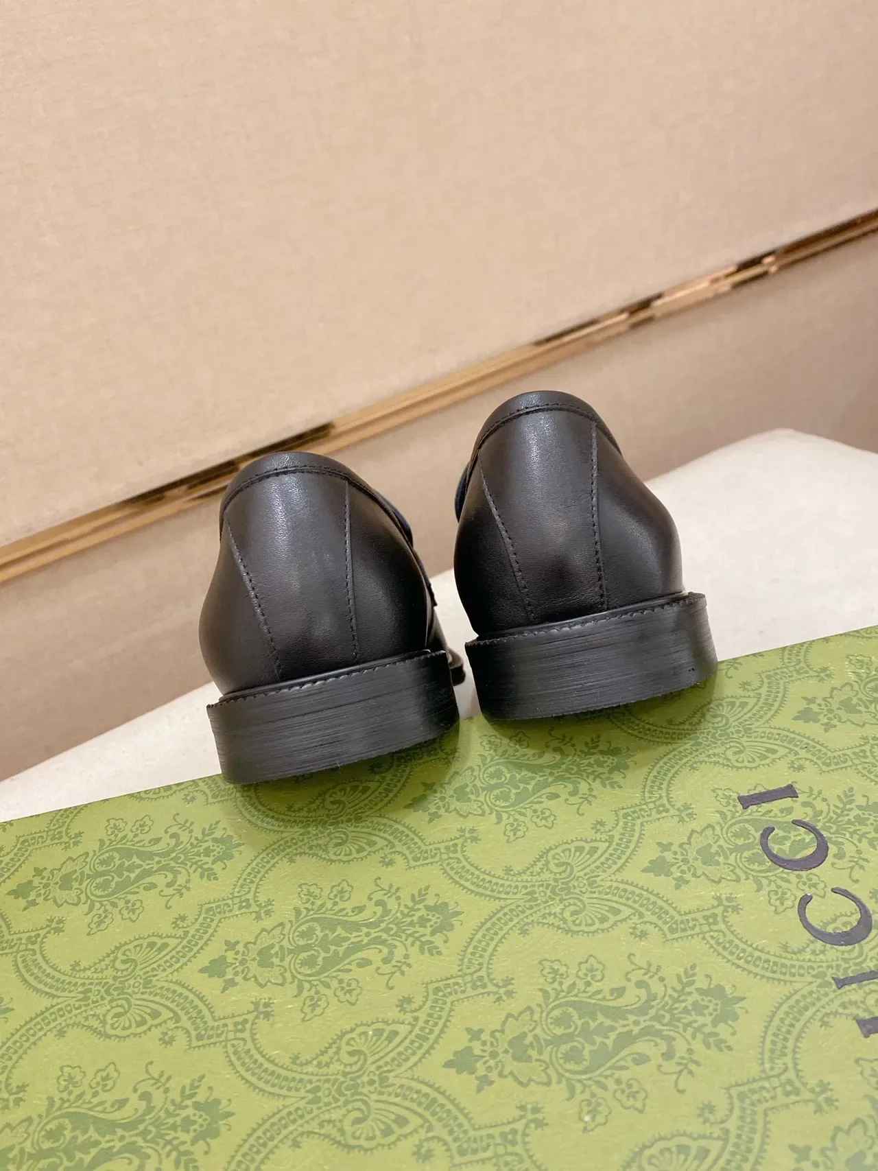 Gucci GG Marmont Loafer Black Leather Web-Trimmed Loafers 3