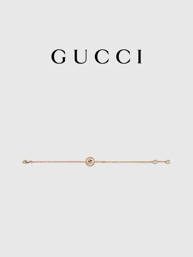 Gucci GG Marmont Mother-of-Pearl Disc Gold-Tone Chain Bracelet 6